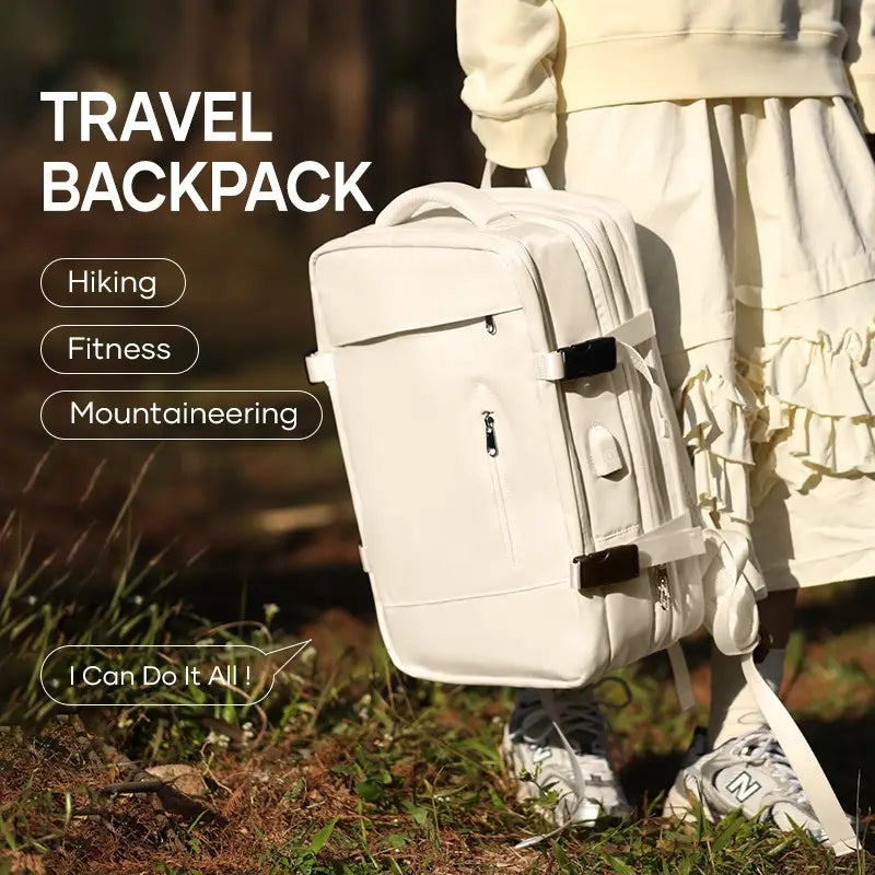 Expandable Travel Laptop Backpack for 17” Laptops – Waterproof Carry-On Business & Leisure Travel Backpack