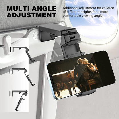 Universal Airplane Phone Holder Mount – Foldable Travel Phone Stand with Dual 360° Rotation