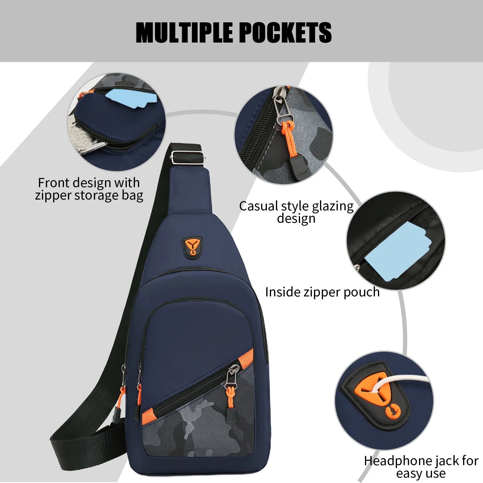 Sling Bag, Crossbody Bags, Chest Bag, Sling Backpack, Shoulder Bag, Travel Hiking Daypack for Outdoors Travel Sports Running Hiking