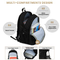 Travel Backpack for Men and Women, Water Resistant College Bookbag, Lightweight School Carry on Back Pack, Black