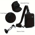 Small Crossbody Bags for Women & Men, Mini Sling Bag Fanny Packs Crossbody Purse, Chest Bag for Travelling, Hiking, Running -Black