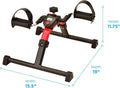 Medical Products Pedal Exerciser with Digital Display Tracker, Foldable Hand and Foot Cycle Exerciser, Great for Home, Office or Travel, Red