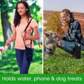 Neoprene Water Bottle Sleeve with Phone Pouch - Insulated Water Bottle Holder with Storage Pockets and Padded Strap for Walking and Hiking - Fits up to 32 Oz. Bottles