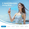 Turbo Travel Fan with LED Display – 6-Speed USB Rechargeable Pocket Cooling Fan