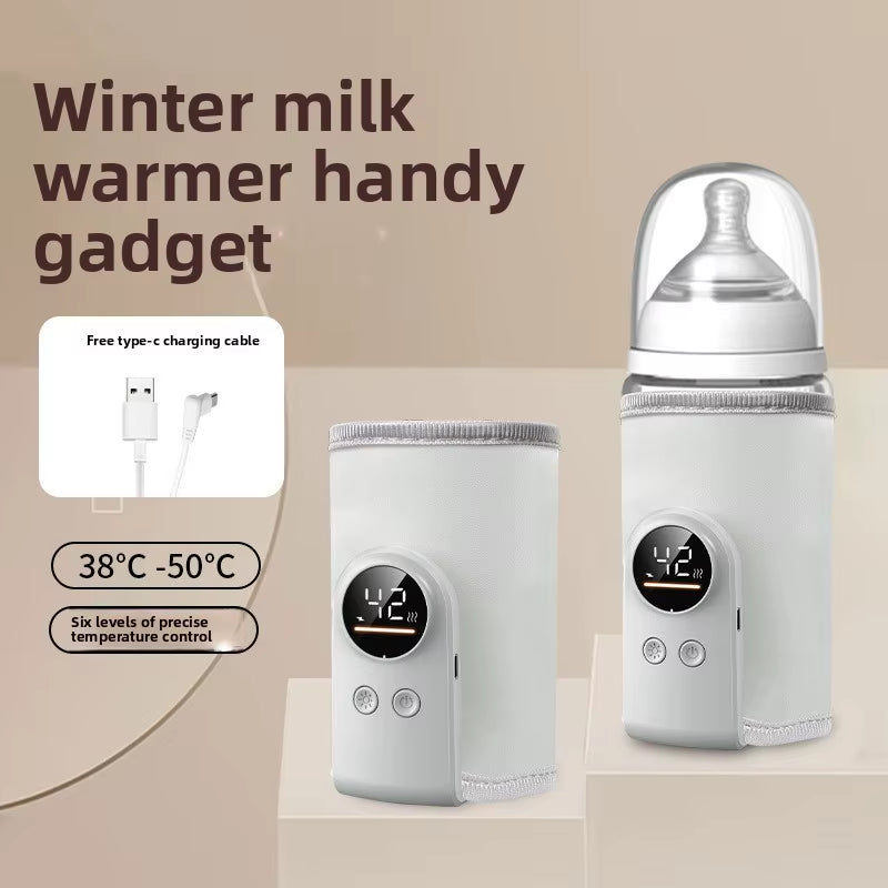 Portable USB Baby Bottle Warmer – Smart Temperature Control Milk Warmer Sleeve for Travel