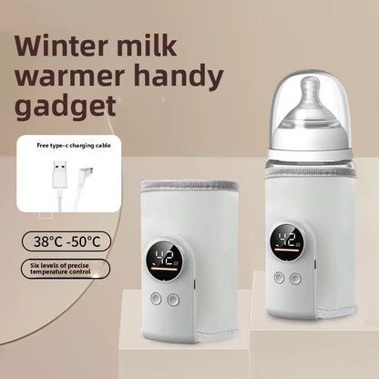 Portable USB Baby Bottle Warmer – Smart Temperature Control Milk Warmer Sleeve for Travel