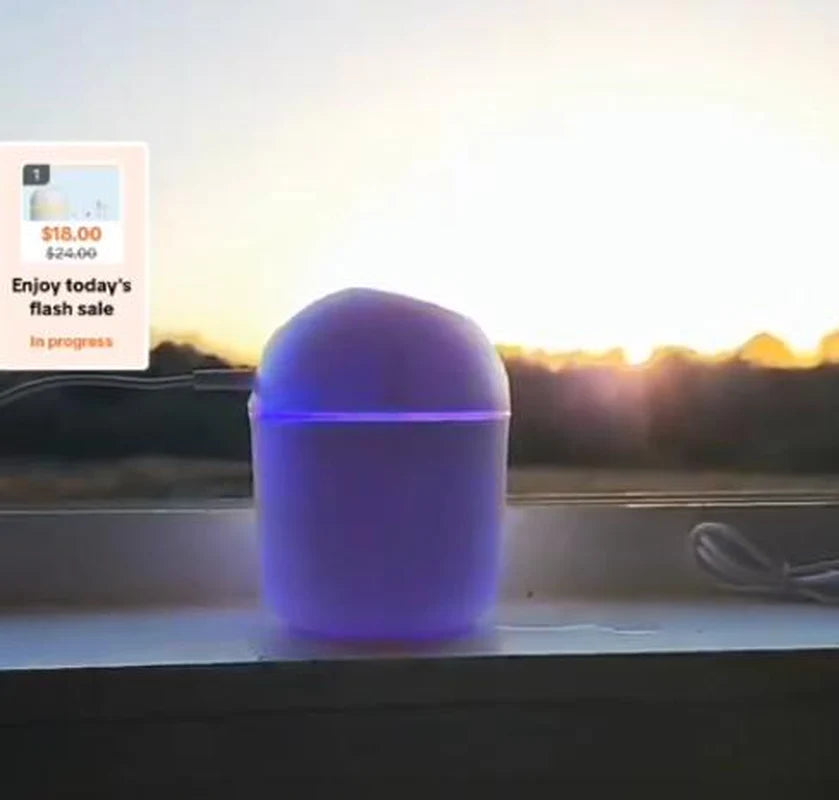 Portable Neon Aroma Diffuser – Travel Size Essential Oil Humidifier with Multi-Color LED Lights