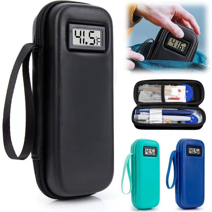 Insulin Cooler Travel Case – Portable Waterproof Diabetes Medication Cooling Bag with Temperature Display