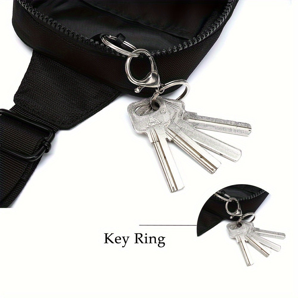 Small Crossbody Bags for Women & Men, Mini Sling Bag Fanny Packs Crossbody Purse, Chest Bag for Travelling, Hiking, Running -Black