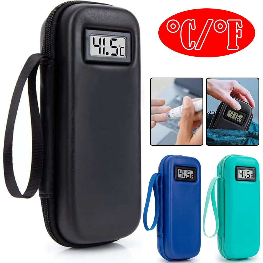 Insulin Cooler Travel Case – Portable Waterproof Diabetes Medication Cooling Bag with Temperature Display
