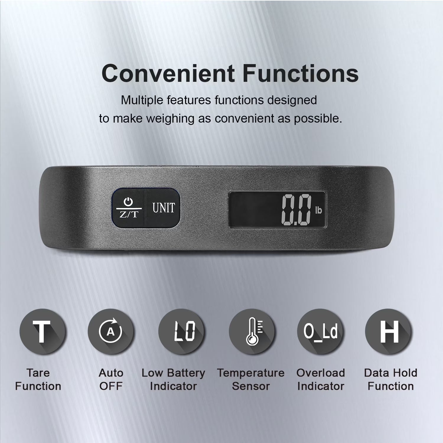 Digital Luggage Scale with Overweight Alert – Portable 110lb/50kg Travel Baggage Scale with Backlit LCD