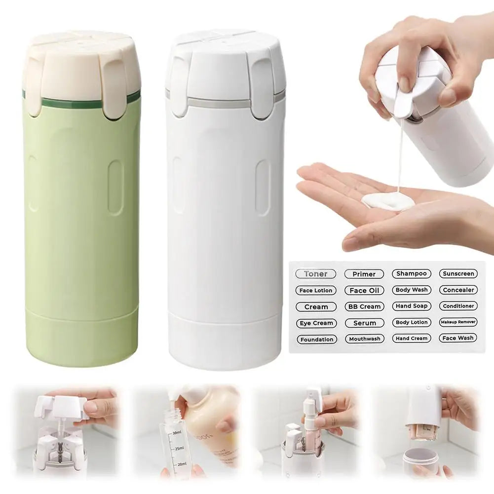 4-in-1 Portable Travel Toiletry Bottle Set – Refillable Leakproof Cosmetic Containers
