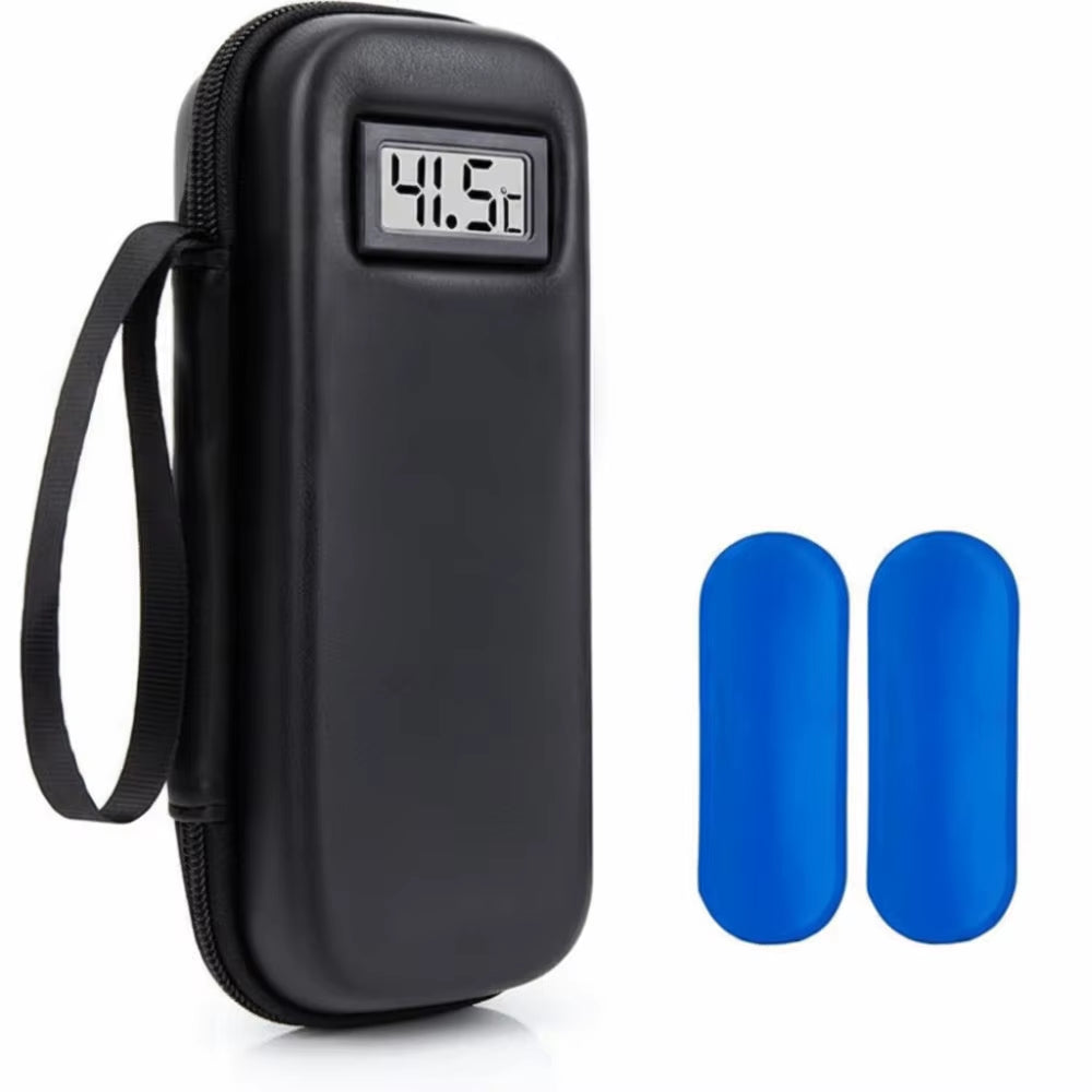 Insulin Cooler Travel Case – Portable Waterproof Diabetes Medication Cooling Bag with Temperature Display