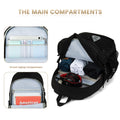 Travel Backpack for Men and Women, Water Resistant College Bookbag, Lightweight School Carry on Back Pack, Black