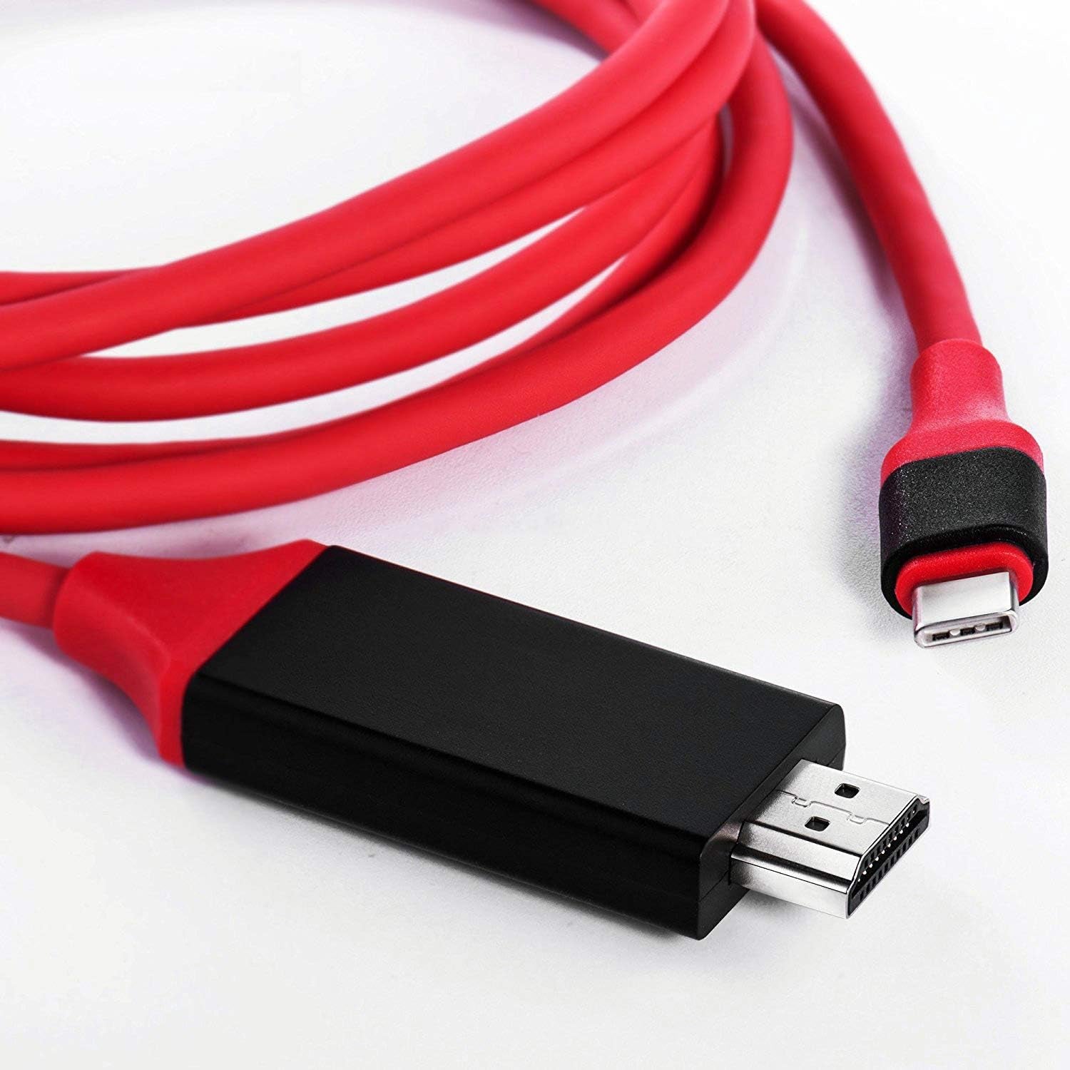 USB-C/PD 4K HDMI Cable Compatible with Google Pixel Xl/Pixel 3/Pixel 3 Xl/Pixel 3A/Pixel 4 XL with Full 2160P@30Hz, 6Ft/2M Cable [Red, Thunderbolt 3 Compatible]
