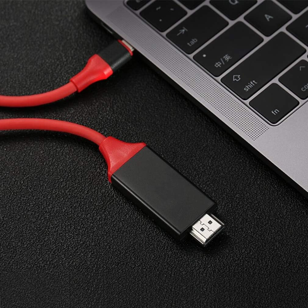 USB-C/PD 4K HDMI Cable Compatible with Google Pixel Xl/Pixel 3/Pixel 3 Xl/Pixel 3A/Pixel 4 XL with Full 2160P@30Hz, 6Ft/2M Cable [Red, Thunderbolt 3 Compatible]