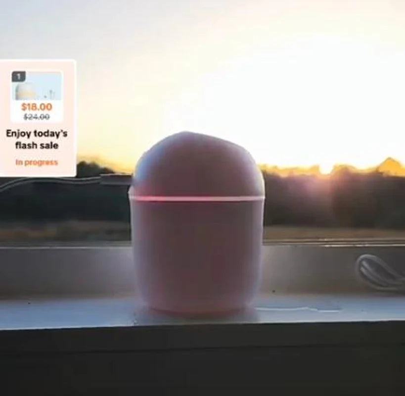 Portable Neon Aroma Diffuser – Travel Size Essential Oil Humidifier with Multi-Color LED Lights