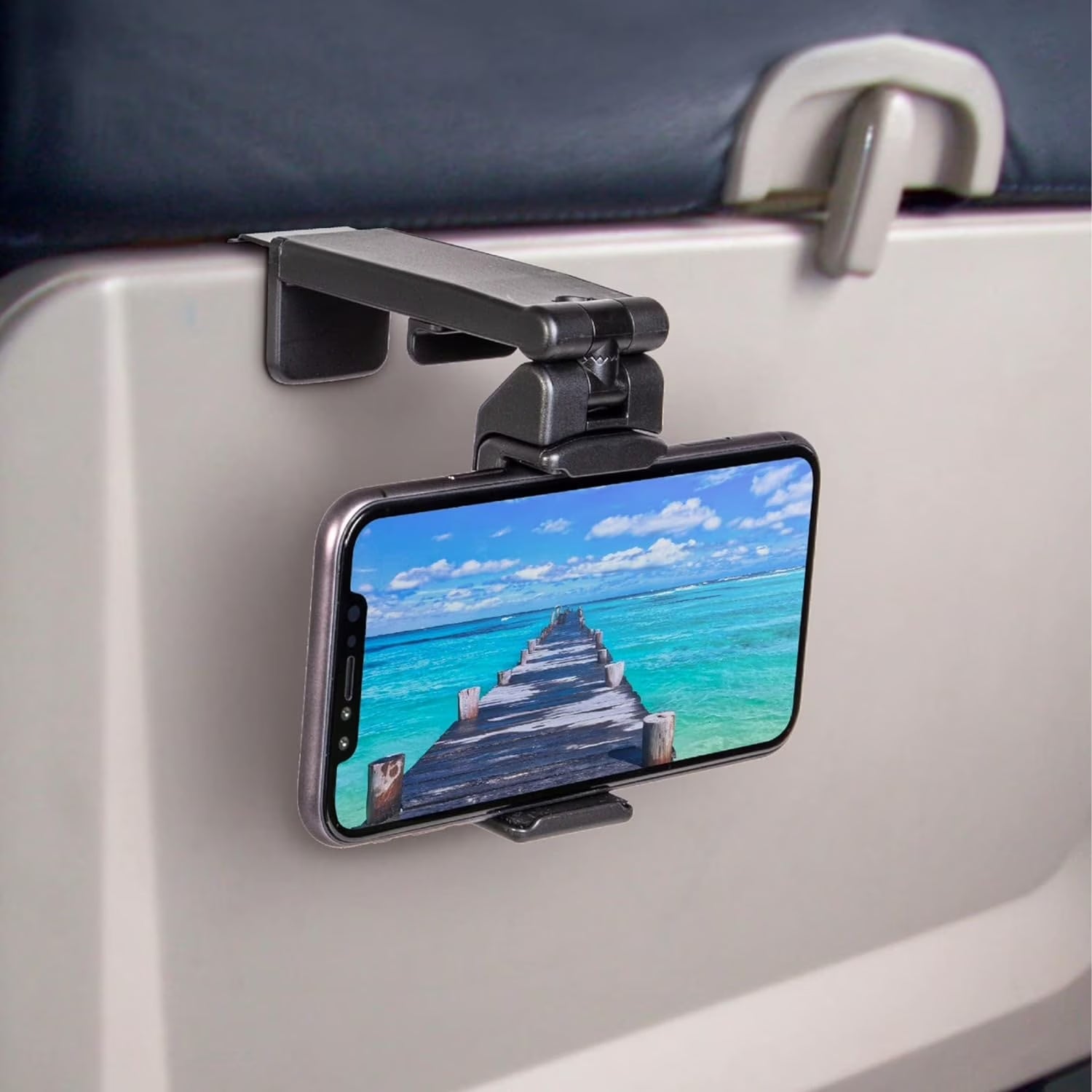Universal Airplane Phone Holder Mount – Foldable Travel Phone Stand with Dual 360° Rotation