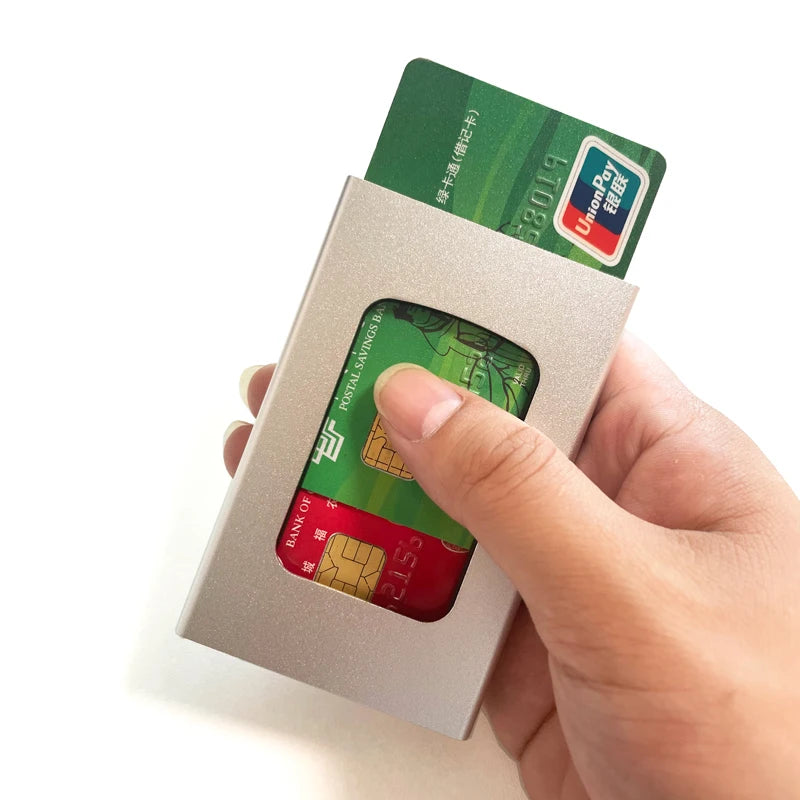 RFID Blocking Metal Card Holder Wallet – Slim Aluminum Travel Wallet for Credit Cards & IDs