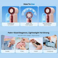 Turbo Travel Fan with LED Display – 6-Speed USB Rechargeable Pocket Cooling Fan