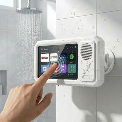 Travel Shower Phone Holder with Bluetooth Speaker – Waterproof 360° Rotating Mount for Hotels, Cruises & Vacations
