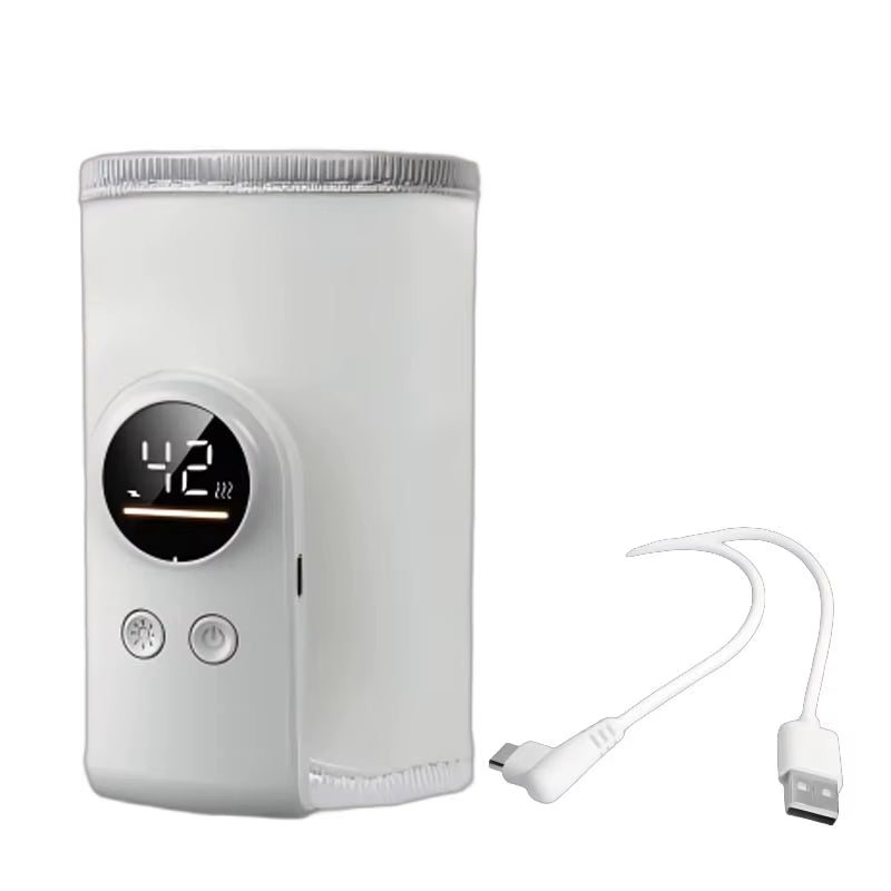 Portable USB Baby Bottle Warmer – Smart Temperature Control Milk Warmer Sleeve for Travel