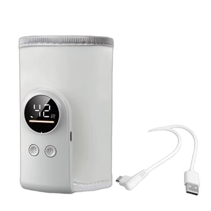 Portable USB Baby Bottle Warmer – Smart Temperature Control Milk Warmer Sleeve for Travel
