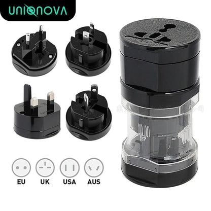     Compact Universal Travel Power Adapter - USA, EU, UK, AUS Worldwide Voltage Compatible