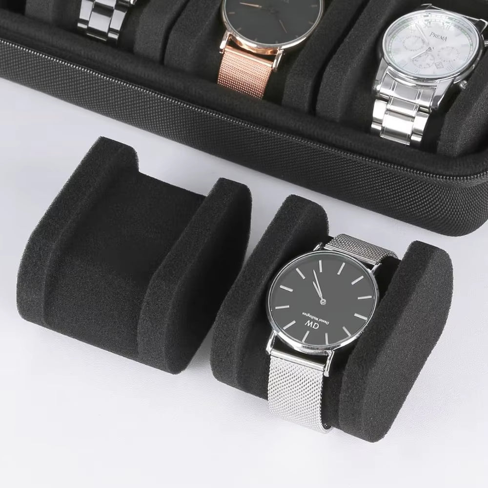 10-Slot Travel Watch Case – Shockproof Zipper Watch Organizer for Watches & Smartwatches