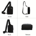 Small Crossbody Bags for Women & Men, Mini Sling Bag Fanny Packs Crossbody Purse, Chest Bag for Travelling, Hiking, Running -Black