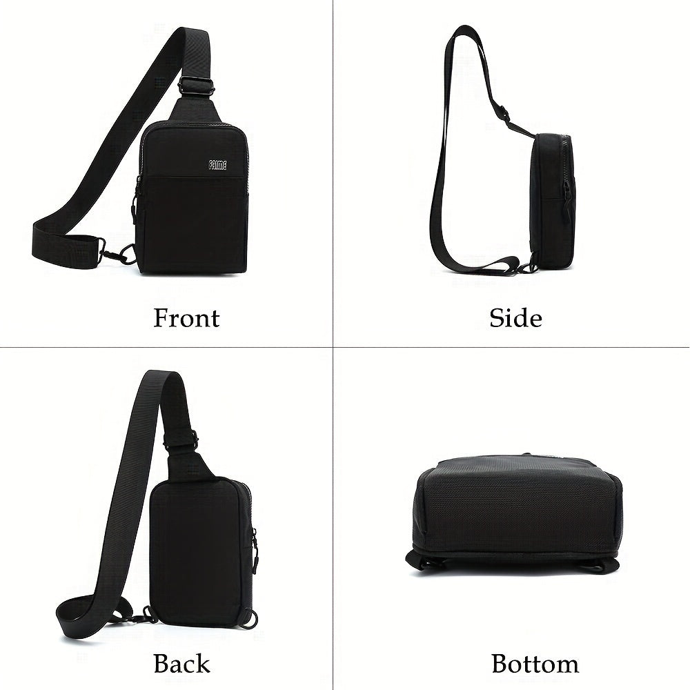 Small Crossbody Bags for Women & Men, Mini Sling Bag Fanny Packs Crossbody Purse, Chest Bag for Travelling, Hiking, Running -Black