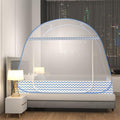 Folding Mosquito Net Tent Canopy Curtains for Beds Home Bedroom Decor (Blue, 1.5X2.0M)