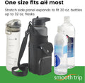 Neoprene Water Bottle Sleeve with Phone Pouch - Insulated Water Bottle Holder with Storage Pockets and Padded Strap for Walking and Hiking - Fits up to 32 Oz. Bottles