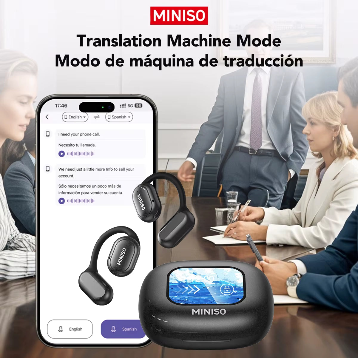 AI Language Translator Earbuds (130+ Languages) – X30 Wireless Bluetooth Headset for Travel & Work