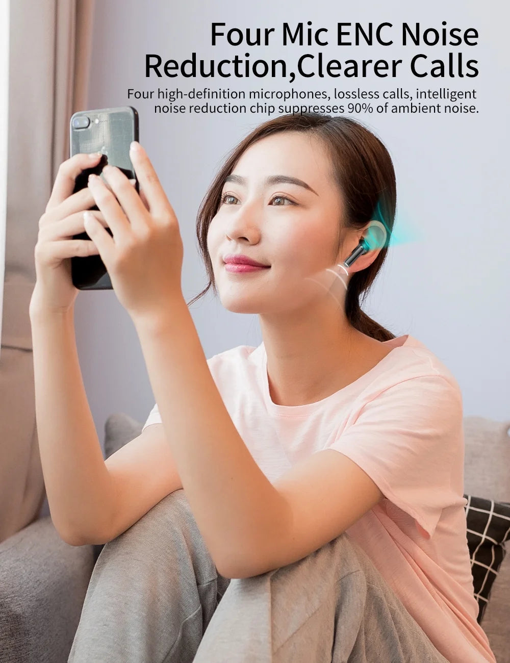 Wireless Earbuds, Bluetooth 5.3 Headphones 50H Playtime with LED Digital Display Charging Case, IPX5 Sweatproof Cordless Earphones with Microphone for Iphone Android Phone Laptop Sports