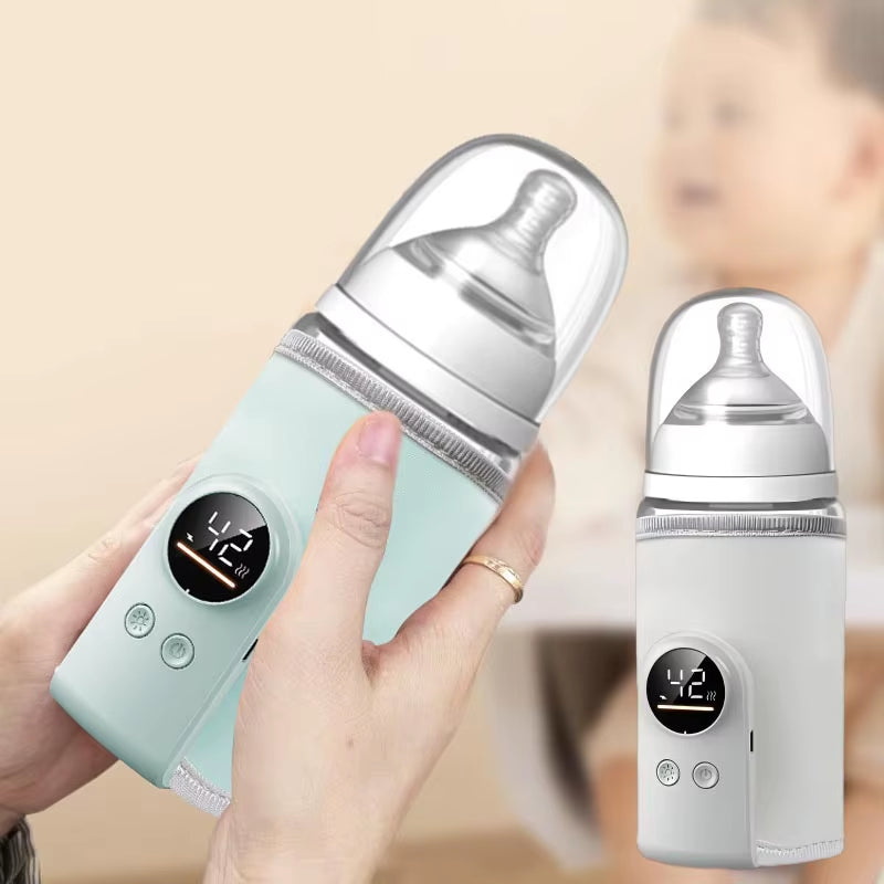 Portable USB Baby Bottle Warmer – Smart Temperature Control Milk Warmer Sleeve for Travel