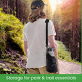 Neoprene Water Bottle Sleeve with Phone Pouch - Insulated Water Bottle Holder with Storage Pockets and Padded Strap for Walking and Hiking - Fits up to 32 Oz. Bottles