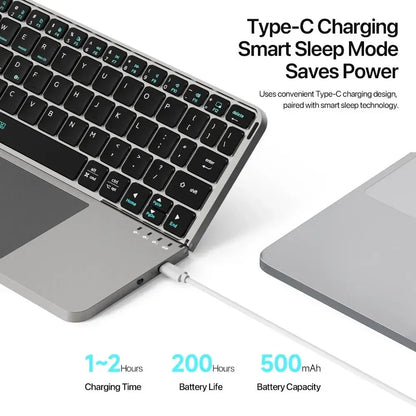 Foldable Bluetooth Keyboard with Touchpad – Wireless Travel Keyboard for iPhone, Android, Windows & Mac