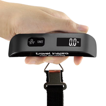 Digital Luggage Scale with Overweight Alert – Portable 110lb/50kg Travel Baggage Scale with Backlit LCD