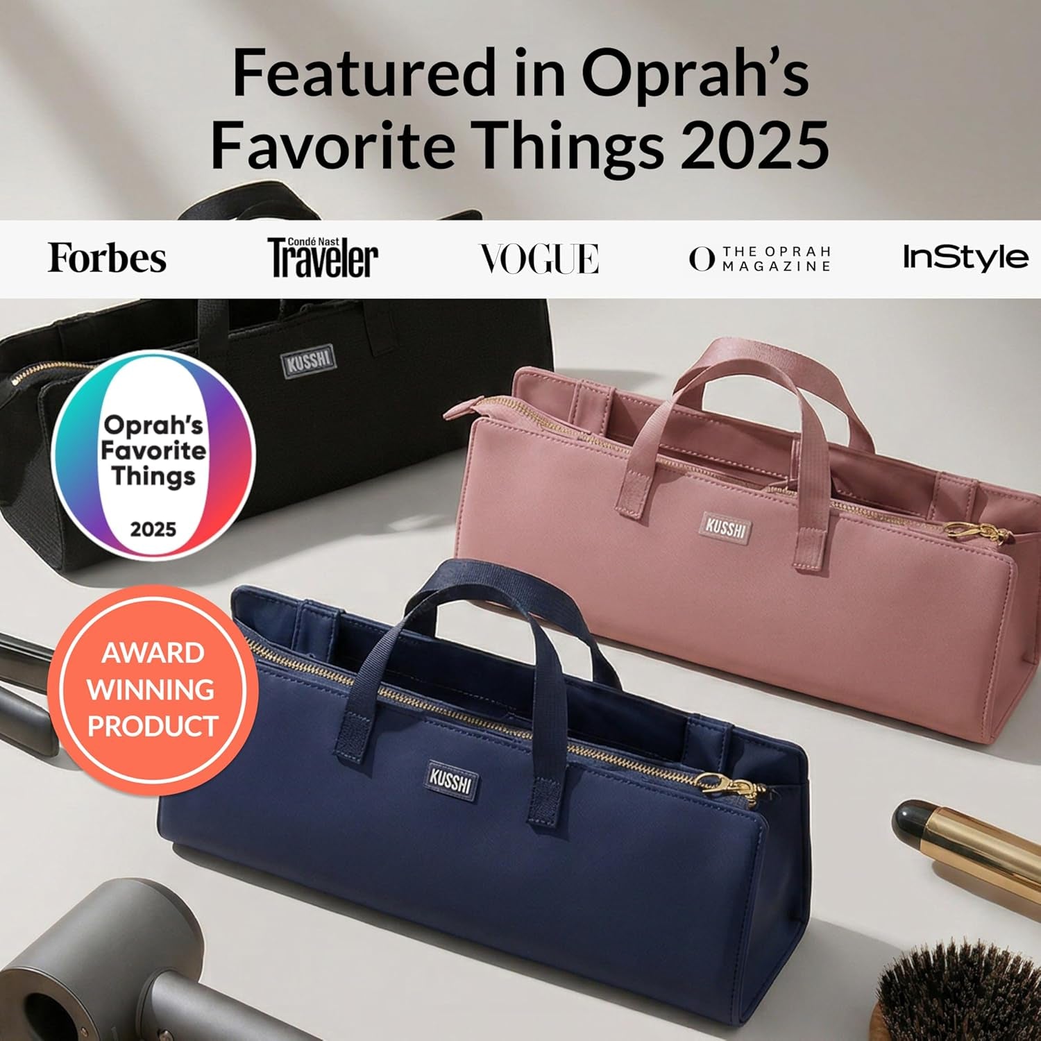 Hair Tools Bag - Oprah’S Favorite Things Winner - Neoprene Hair Tools Travel Bag & Hair Accessories Organizer Case (Mauve)