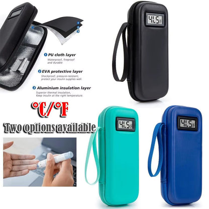 Insulin Cooler Travel Case – Portable Waterproof Diabetes Medication Cooling Bag with Temperature Display