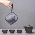Ceramic Portable Travelling Tea Set Outdoor Camping Tea Set One Pot Three Cups Set