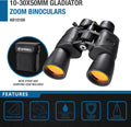 Gladiator 10-30X50 Zoom Binoculars with Tripod Adaptor for Stargazing, Birding, Hiking, Sports, Travelling, Camping