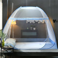 Folding Mosquito Net Tent Canopy Curtains for Beds Home Bedroom Decor (Blue, 1.5X2.0M)