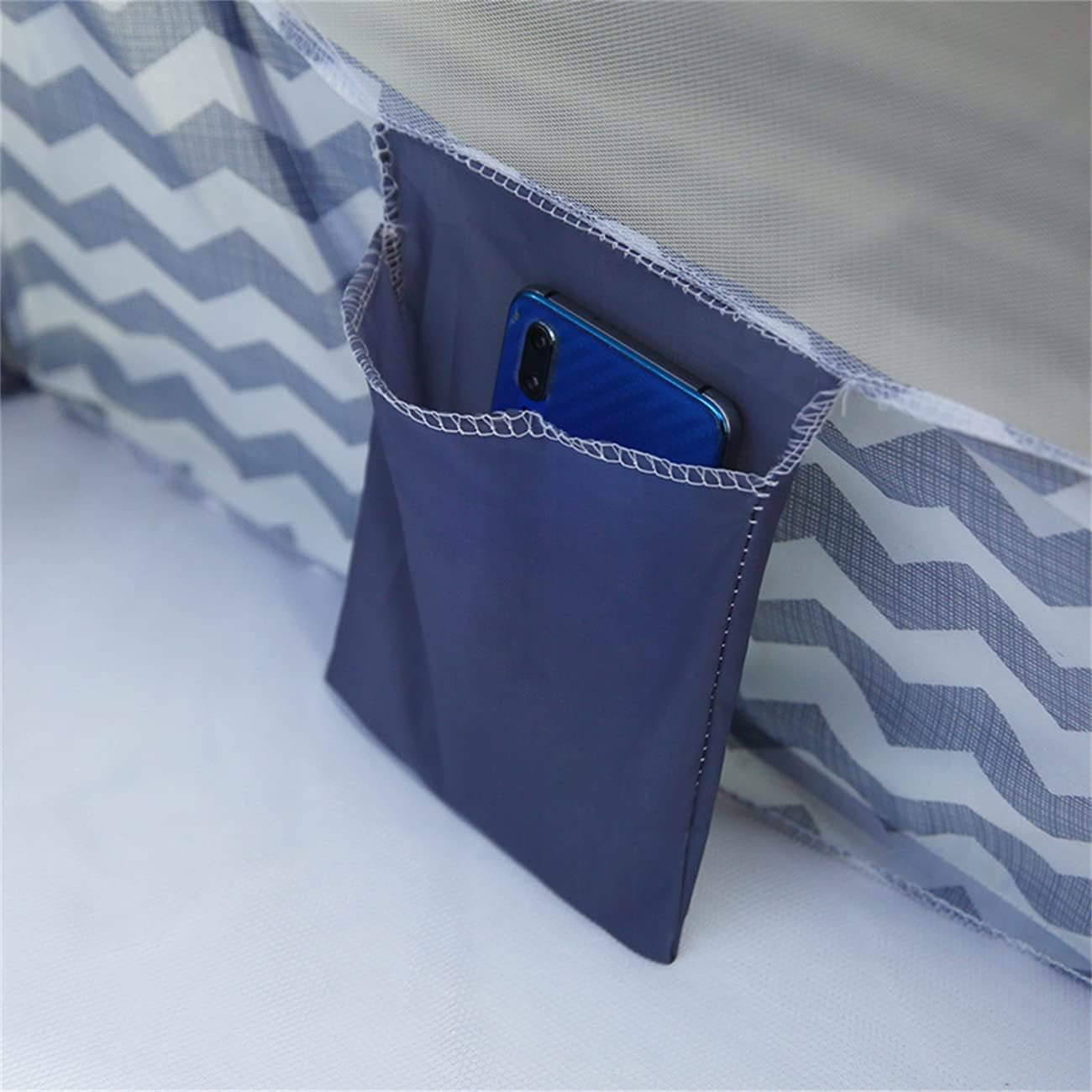 Folding Mosquito Net Tent Canopy Curtains for Beds Home Bedroom Decor (Blue, 1.5X2.0M)