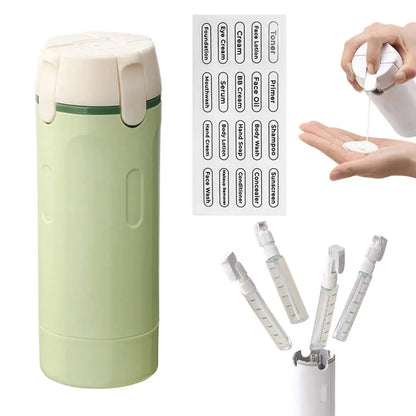 4-in-1 Portable Travel Toiletry Bottle Set – Refillable Leakproof Cosmetic Containers