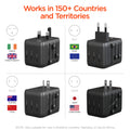 HyperGear WorldCharge Universal Travel Adapter – Worldwide Plug Adapter with USB-C Fast Charging