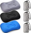 3 Pcs Inflatable Camping Travel Pillow Ultralight Inflating Pillows Lightweight Portable Backpacking Pillow for Neck Lumbar Support Camp Hiking Sleeping(Dark Gray, Black, Dark Blue)