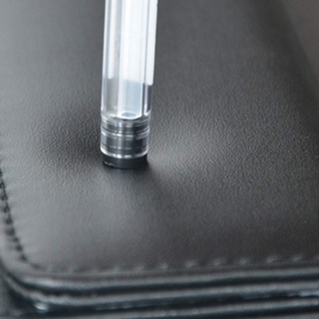4.7" X 7.5" PU Leather Clipboard, A6 File Clip Document Organizer Writing Pad Office Business Card Holder, Magnetic Conference Pad with Pen Holder, Black